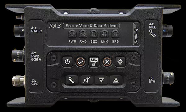 RA3 Secure Voice & Data Modem / Vehicular. For use by first responders, security agencies, governmental and paramilitary users